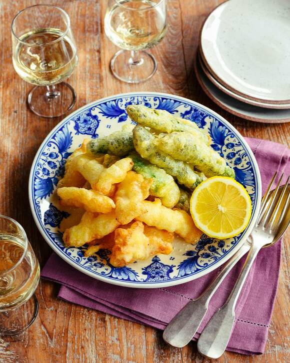 イカとアスパラのフリット