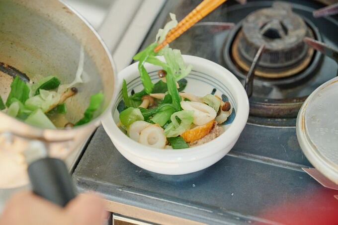 ちくわとコマツナ