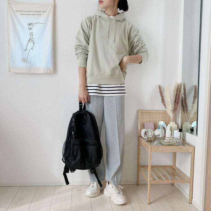 パーカとレイヤード