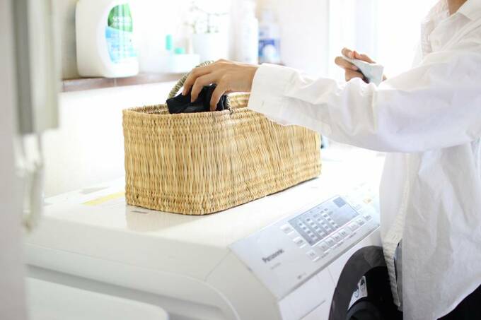 リビングにカゴを置いたら、子どもたちが脱いだ衣類を入れてくれるように