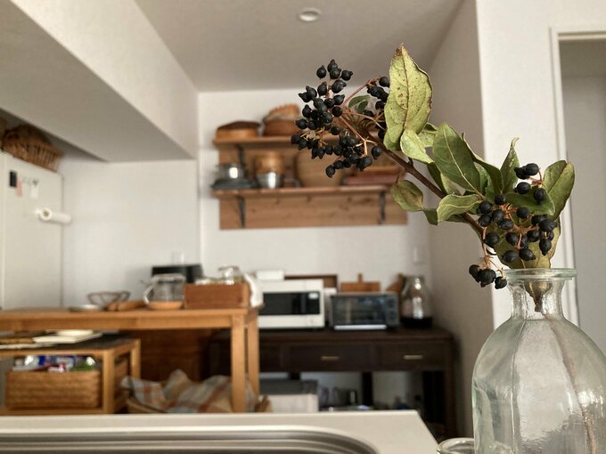 キッチンと花瓶