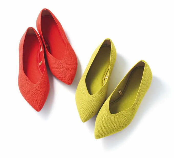 GUのウォッシャブルニットフラットシューズ