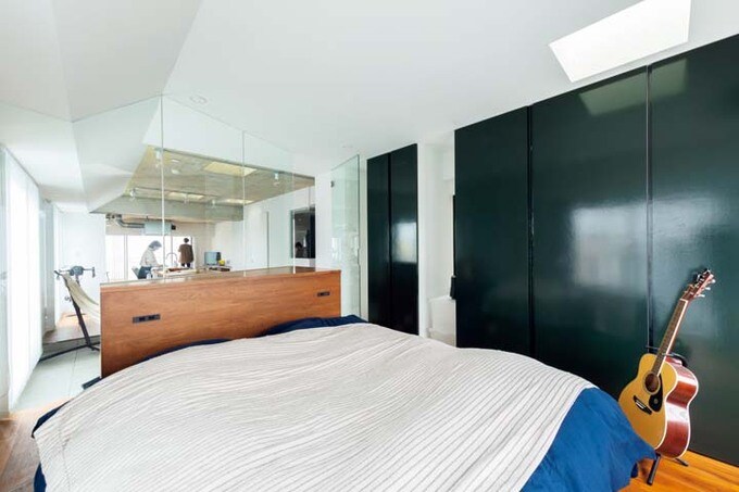 大容量のクロゼットがある寝室