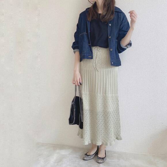 デニムジャケットと合わせたコーデ