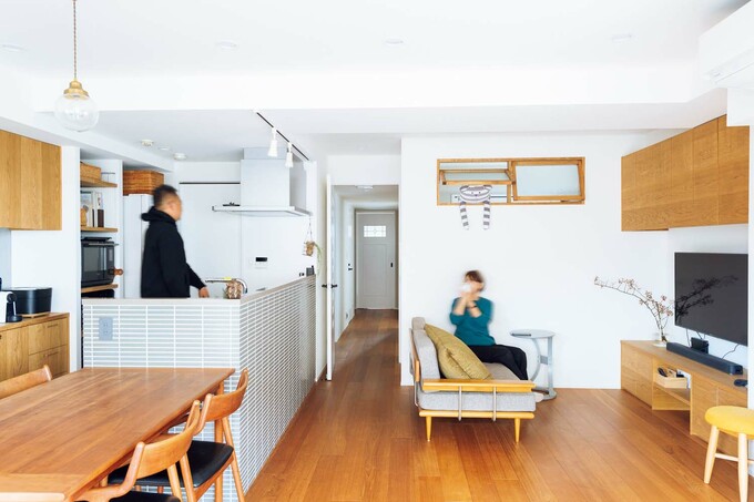 LDに背を向けていたキッチンを、オープンな対面式に