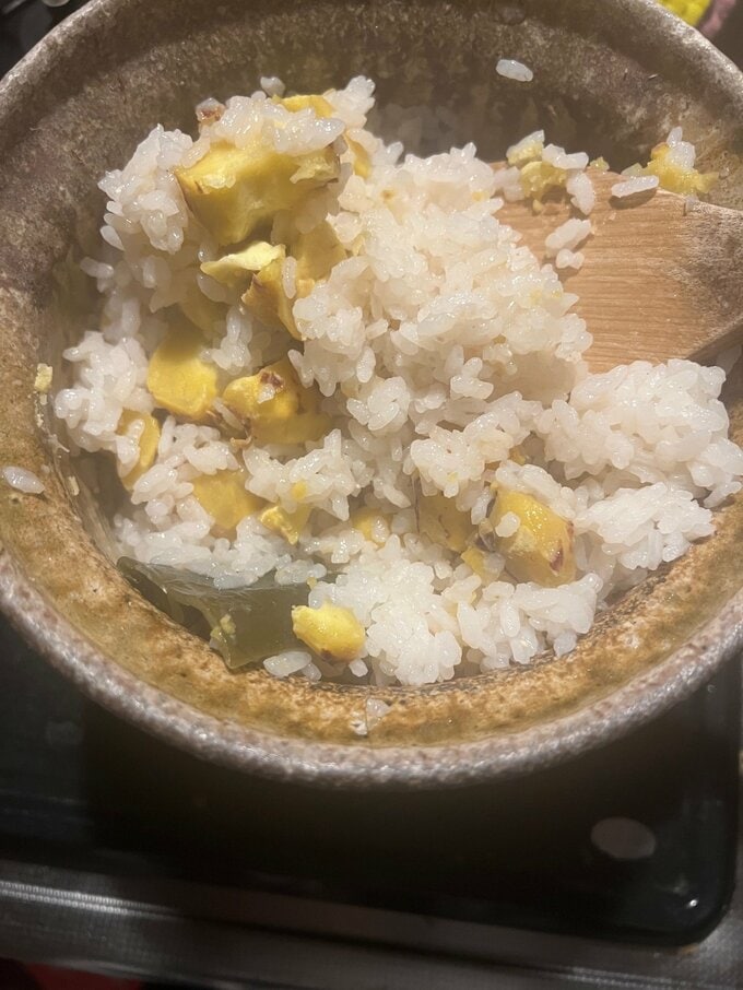 栗ご飯出来上がり