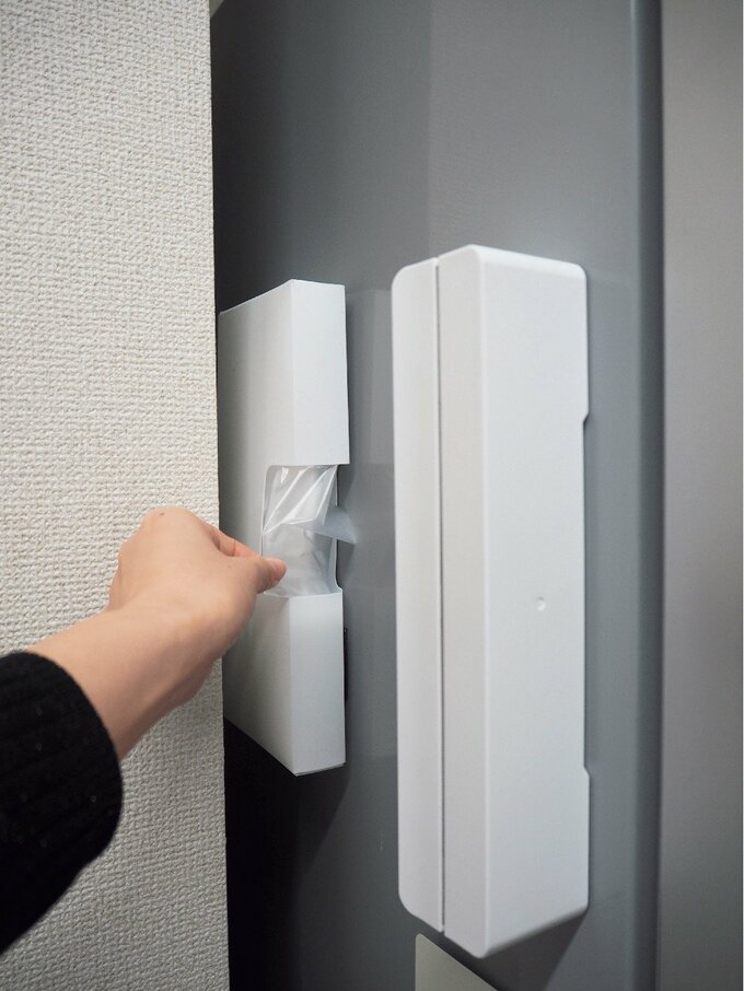 マグネットをプラスしてビニール袋を収納