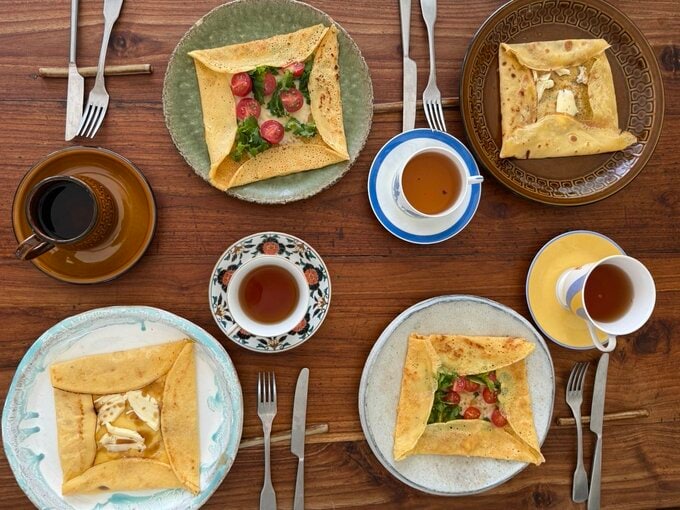 米粉のクレープ食卓