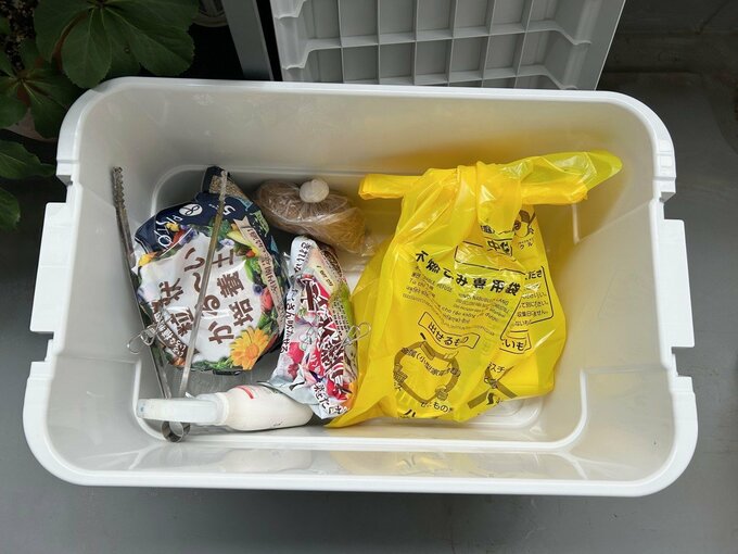 ベランダに置いている収納ボックスの中身