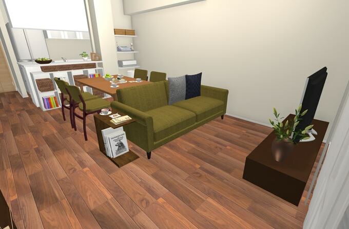 リビングでくつろいでいるときも、収納が目に入らない