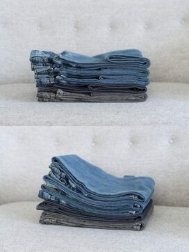 かさばらず、美しい！デニムは「ユニクロ式のたたみ方」ですっきりしまう