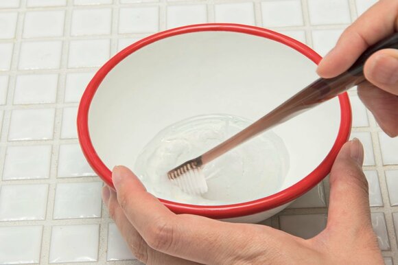 歯ブラシで混ぜる