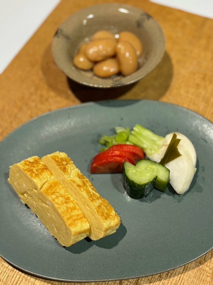 朝ごはんの盛り付け