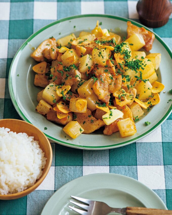 大根と豚のサイコロステーキ風