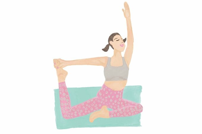 ヨガをする女性のイラスト