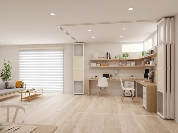 パネルを折りたたんで端に寄せる