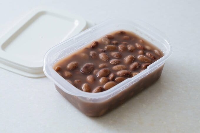 ゆでた豆の保存