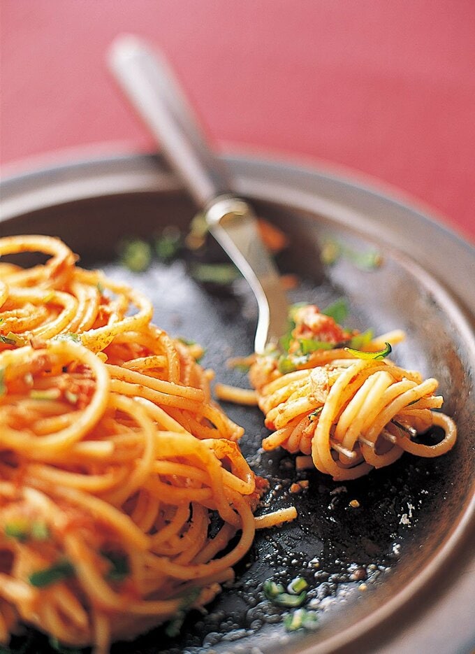 トマトとツナのスパゲティ