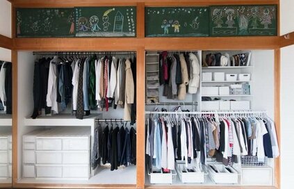 ハンガーやカゴでひと工夫するだけで、押し入れが便利なクローゼットに変身！