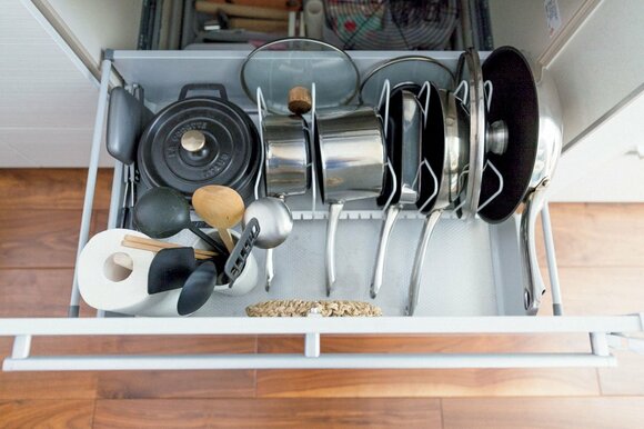 フライパンはたてに