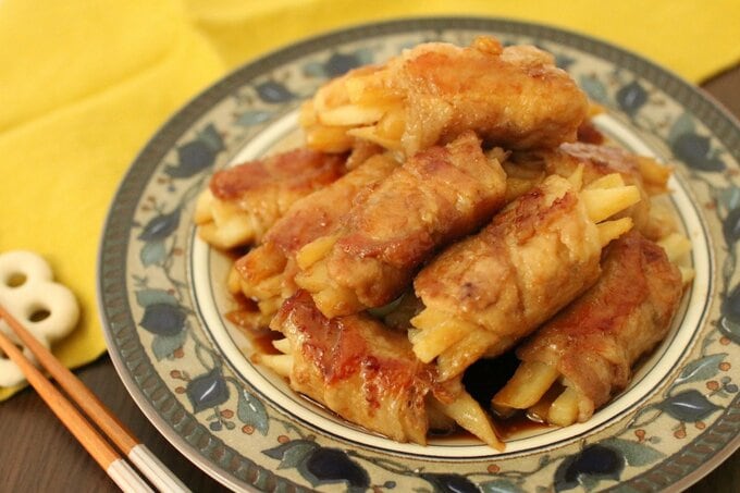 新じゃがの肉巻き