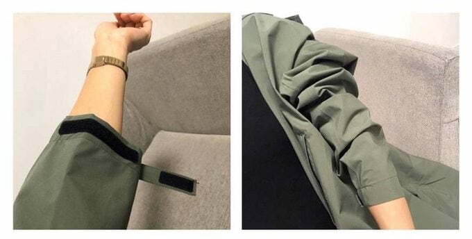 袖にマジックテープ
