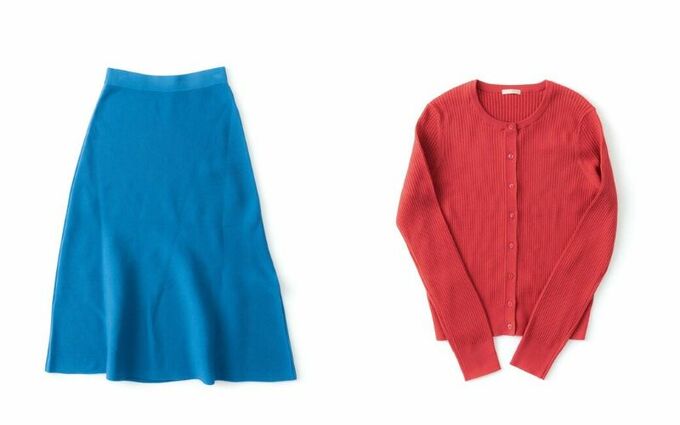 スカートとカーディガン
