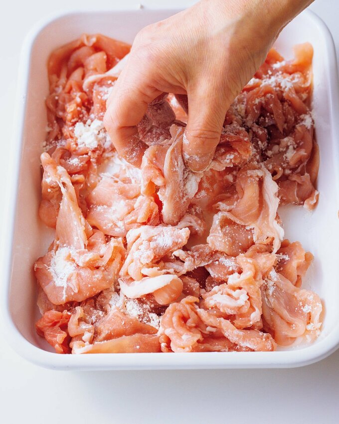 バットに豚小間