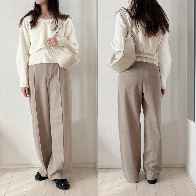 ユニクロ　ブラッシュドジャージーワイドパンツ