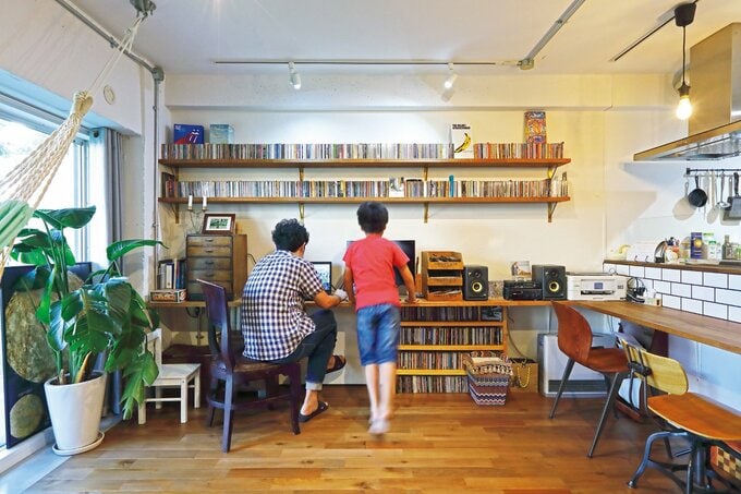 ワークスペースで作業する親子