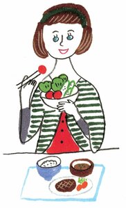 食物繊維の多いものから食べる