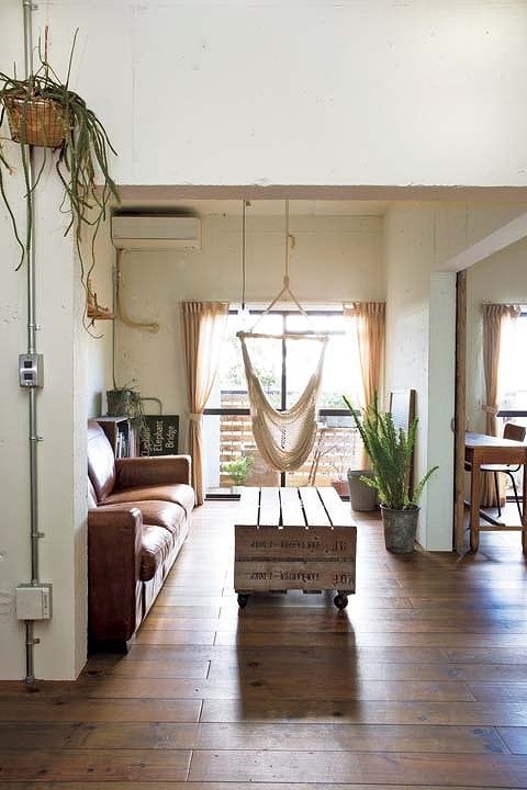 ネフロレピスを置いたリビング