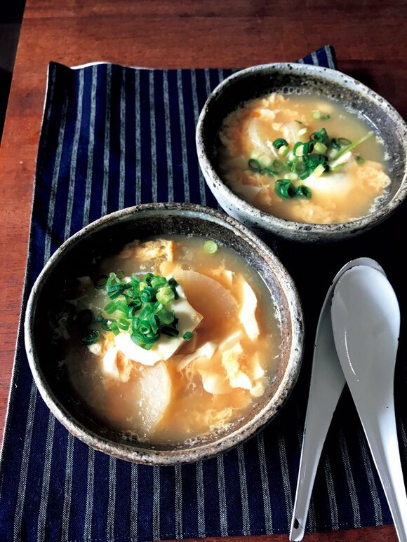 豆腐と大根のショウガスープ