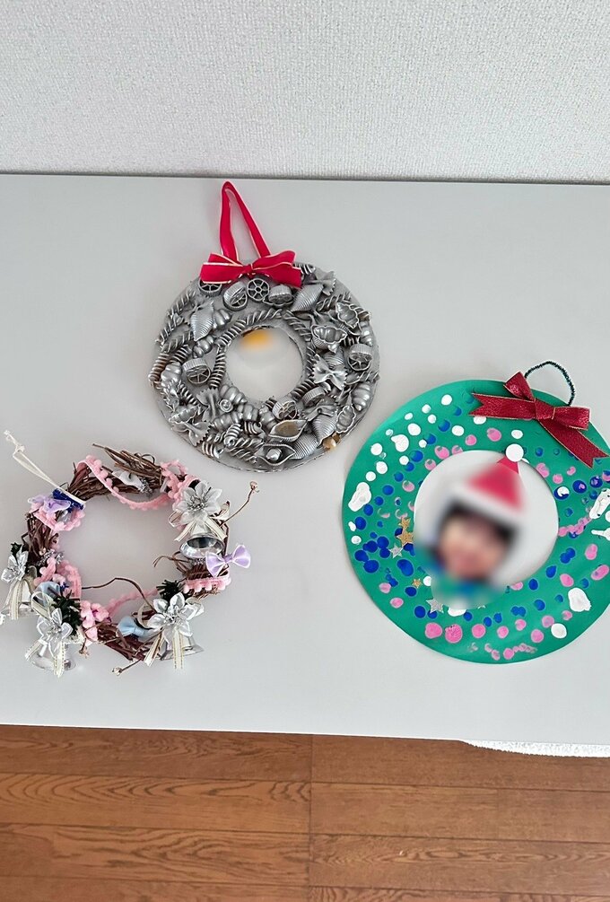 かさもさん子ども手作りのリース