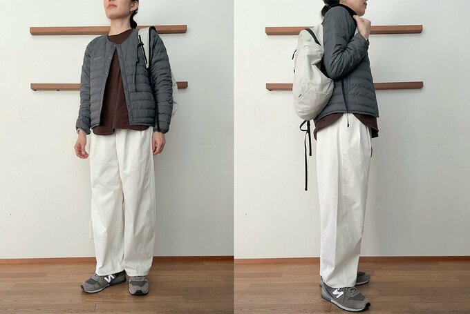 ショート丈のアウターと好相性