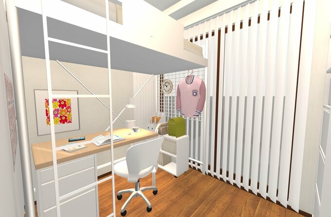 長さが伸縮する市販のロフトベッド