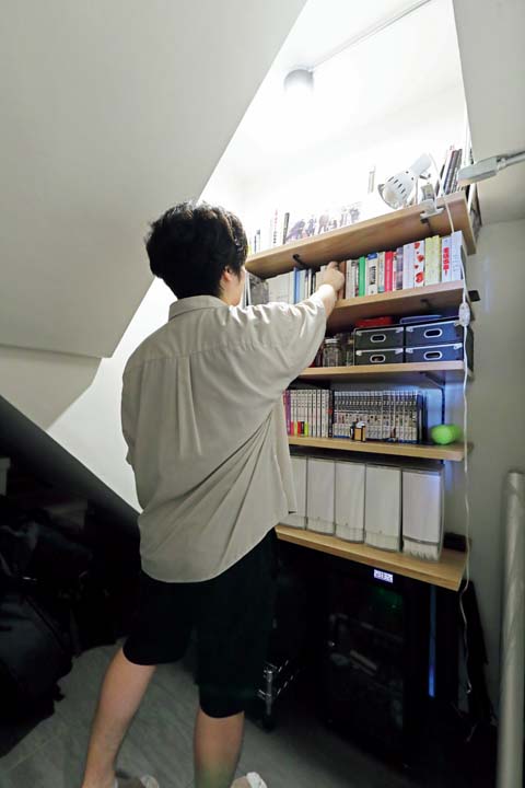 ストレージには仕事道具や趣味の愛用品を収納