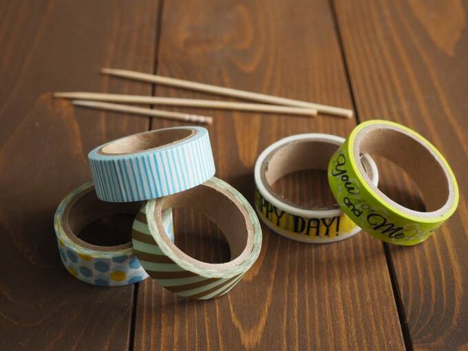 爪楊枝や竹串に巻くだけで完成