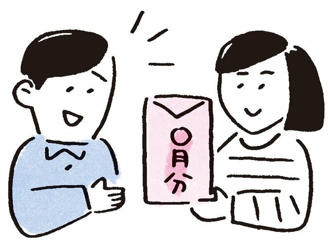 イラスト夫へこづかい