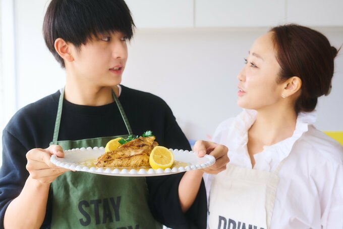 神崎恵さんと息子さん