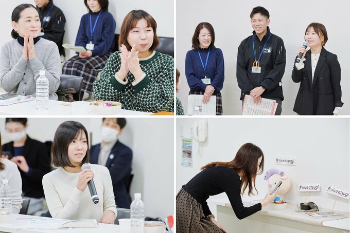 (写真右上)右から大橋由香さん、厚木市こども育成課の根津さん、山根さん