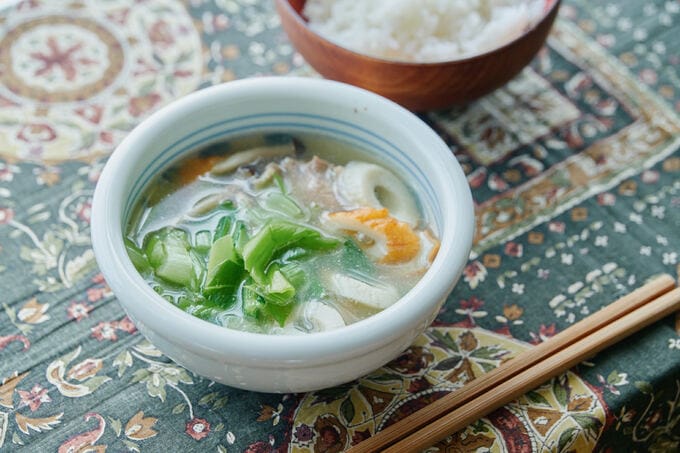 ちくわと小松菜のスープ