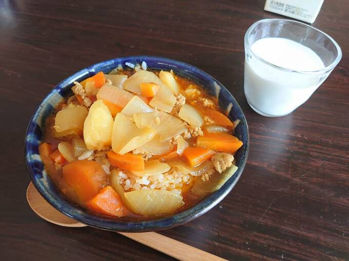 料理と牛乳