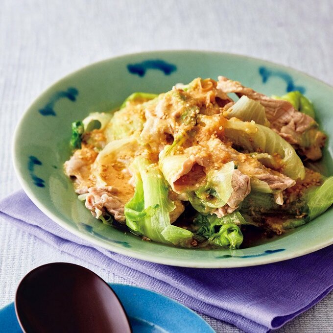 梅みそソースのレタス蒸ししゃぶ