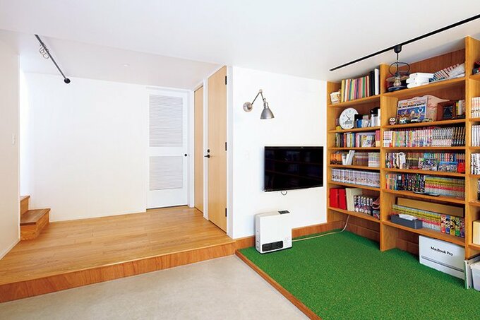 書斎、水回り、ウォークインクロゼットは1階に集約