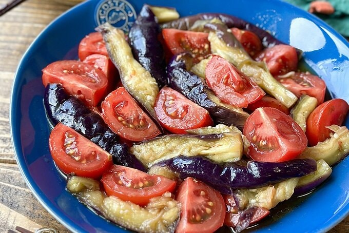 レンチンなすと トマトの和風マリネ