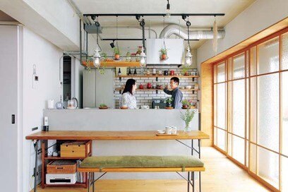 【マンションリノベ事例】サッシに木製建具をプラス。京都の町家で暮らしているような雰囲気に