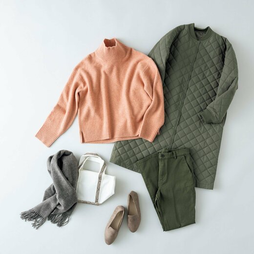 ピンク×カーキ画像