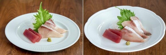 お刺身を盛りつけ