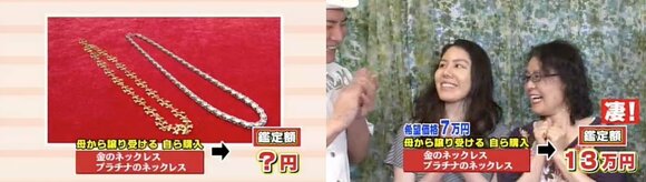 金のネックレス、プラチナのネックレス